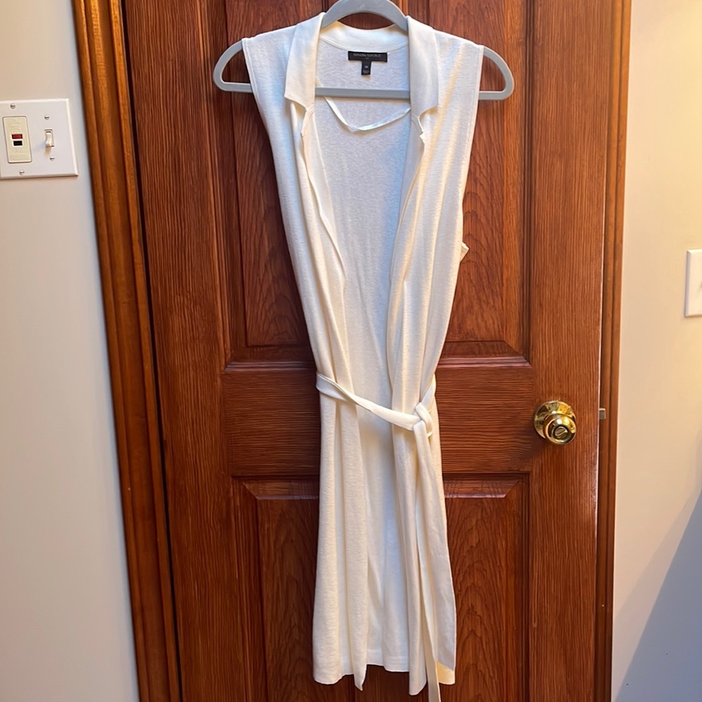 Banana Republic Cream Sleeveless Cardigan